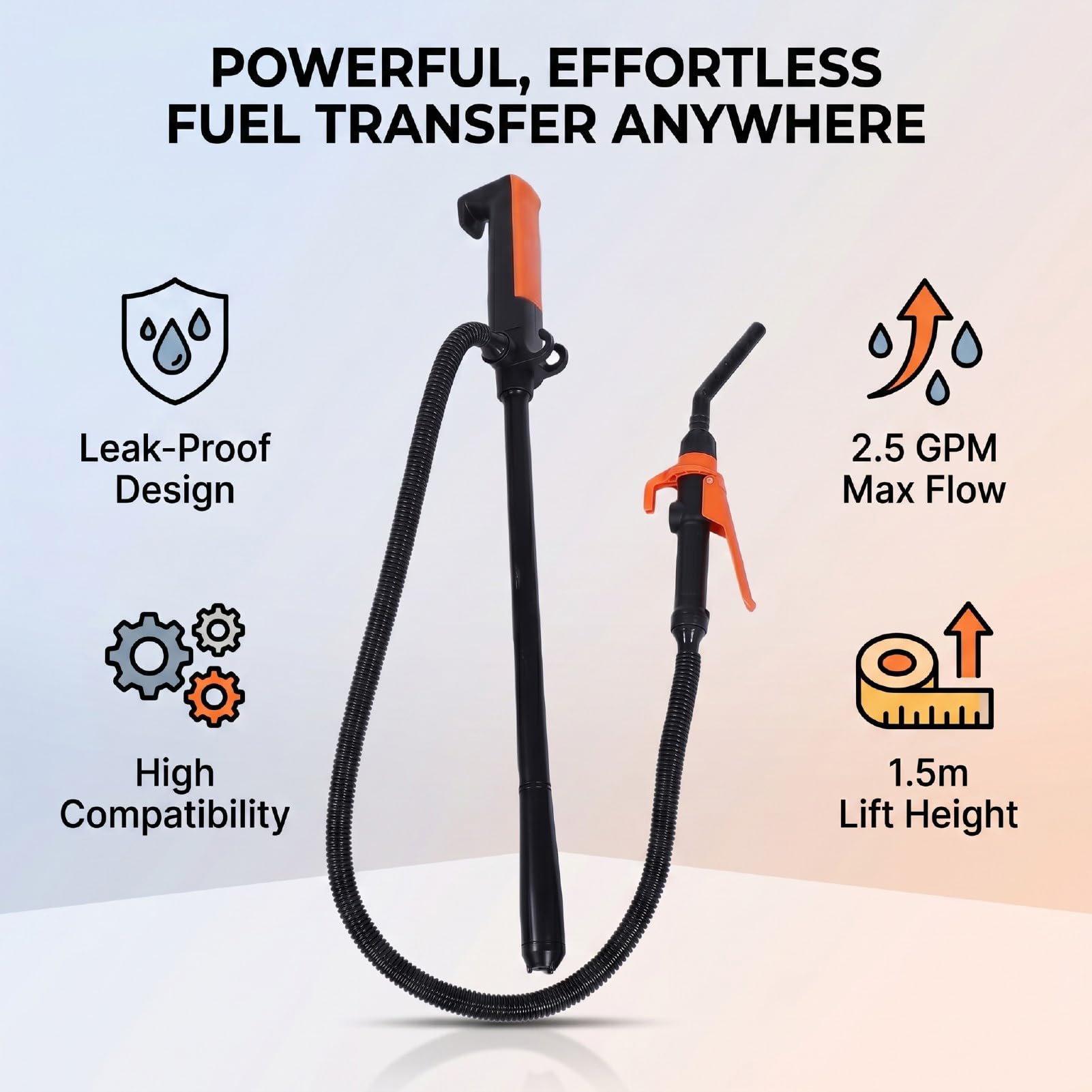 SIXRUN 9.5LPM Pompa di Trasferimento Carburante Portatile, 2 Batterie D