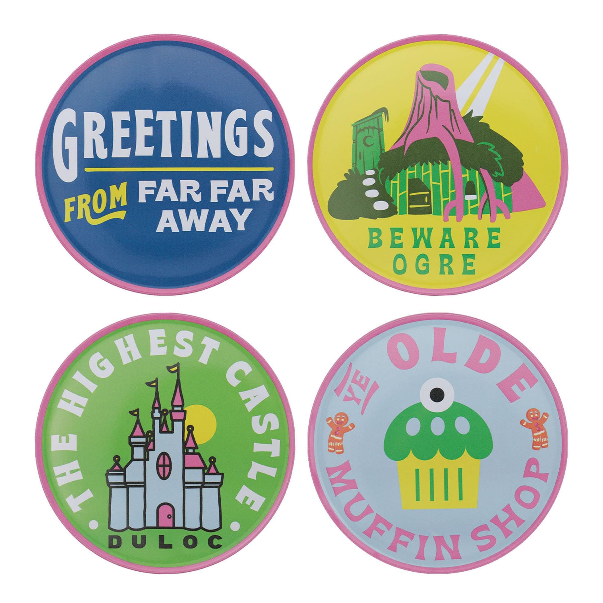 Set of 4 Shrek Metal Non-Slip Coasters – Movie Collectible Drinkware Gift