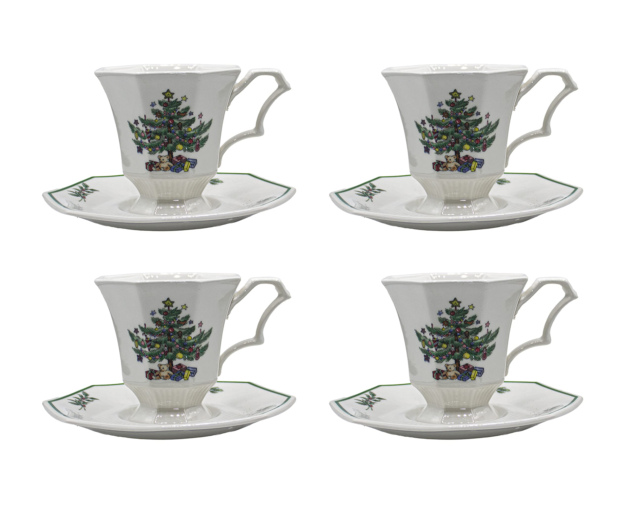 Amazon.com | NIKKO CHRISTMASTIME Cup and Saucer Set of 4 (4