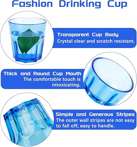 Miniatura 3 de Vasos acrílicos de colores, vasos irrompibles, juego de 6, vasos de plástico reutilizables, aptos para lavavajillas, vasos de agua pequeños para