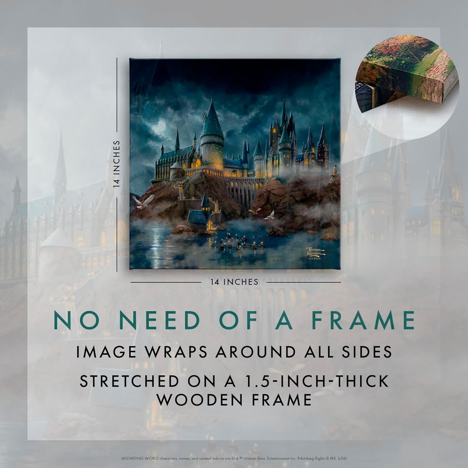Thomas Kinkade Harry Potter™ Hogwarts™ Castle Studios - Gallery Wrapped Canvas (14x14)