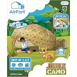 The Original Patented AirFort - Build A Fort in 30 Seconds, Inflatable Fort for Kids, Play Tent for 3-14 Years, A Playhouse Where Imagination Runs Wild, Fan not Included (Jungle Camo)