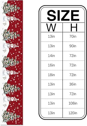 Miniatura 7 de Doneace Camino de mesa de Navidad, copo de nieve, muñeco de nieve rojo rústico para decoración de Navidad, decoración de mantel de 70 pulgadas para