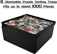 Vista 2 de 8 bandejas de clasificación para rompecabezas, caben hasta 2000 piezas, accesorios de 8 x 8 pulgadas, bandejas apilables, regalo para rompecabezas