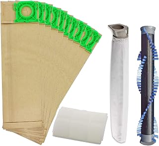 SPARES2GO Roller Brush/Brushroll Bar + 10 Hoover Bags & Filter Service Kit Compatible with Sebo X1 X1.1 X4 X5 Extra Vacuum Cleaners