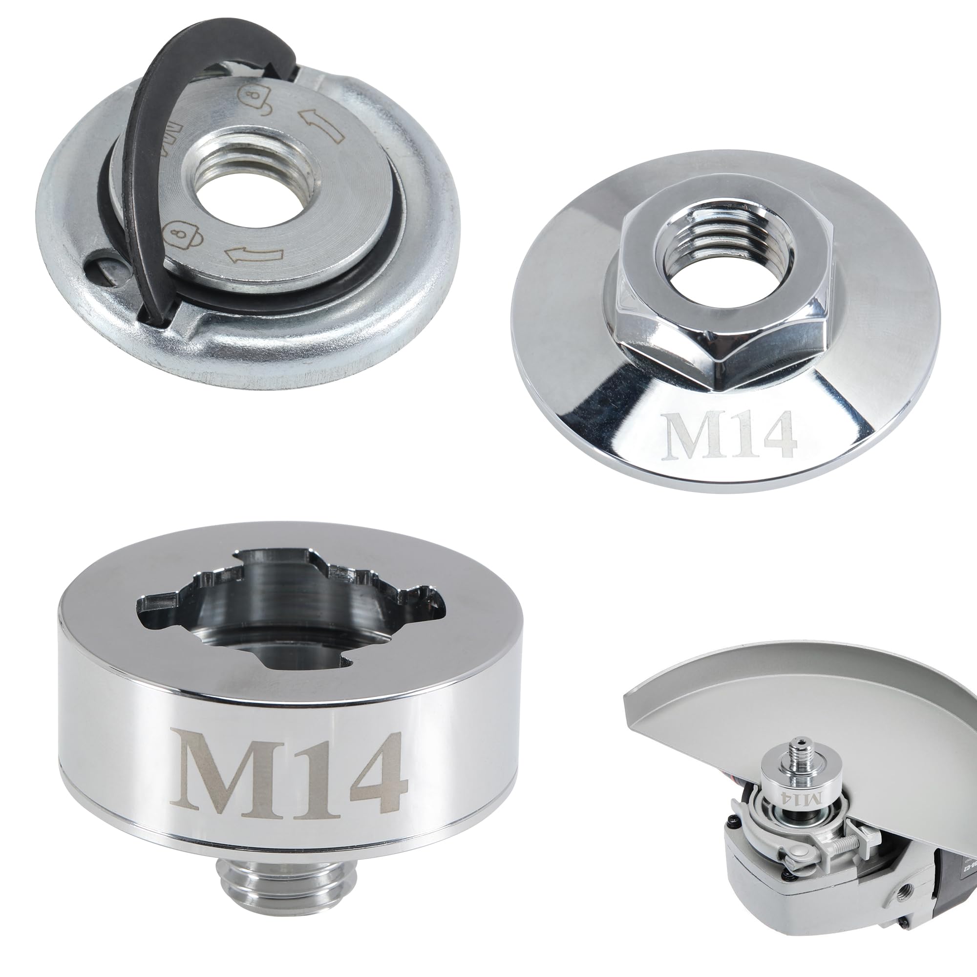 X-Lock Adaptateur vers M14, écrou à dégagement rapide M14 pour meuleuse d'angle modifiée avec écrou de verrouillage à bride M14 45 mm Adaptateur Xlock pour perceuse diamant meuleuse d'angle