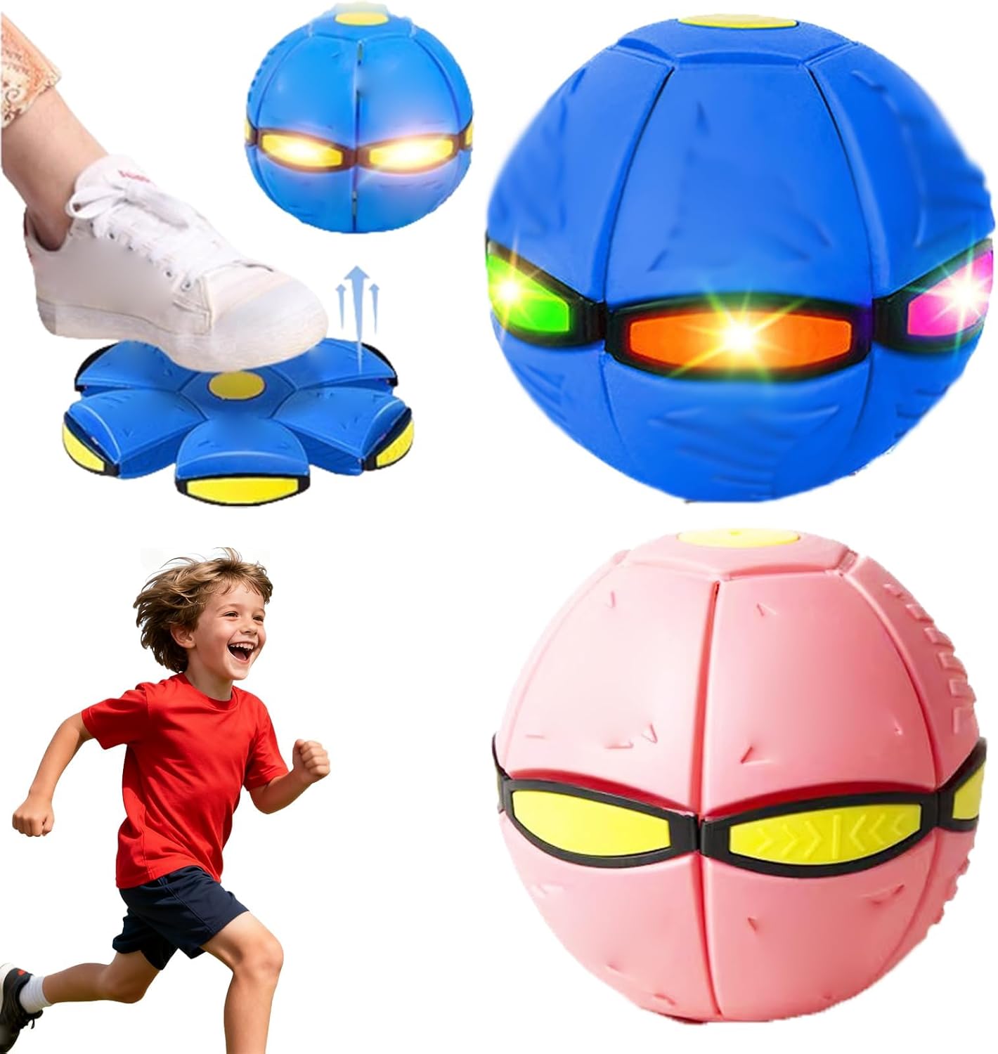 Pop up Balls for Kids, Step on Pop up Ball Toy, Magic Children's Bouncing Balls, Light up Surprise Baseball, Magic Flying Saucer, Parent-Child Interaction