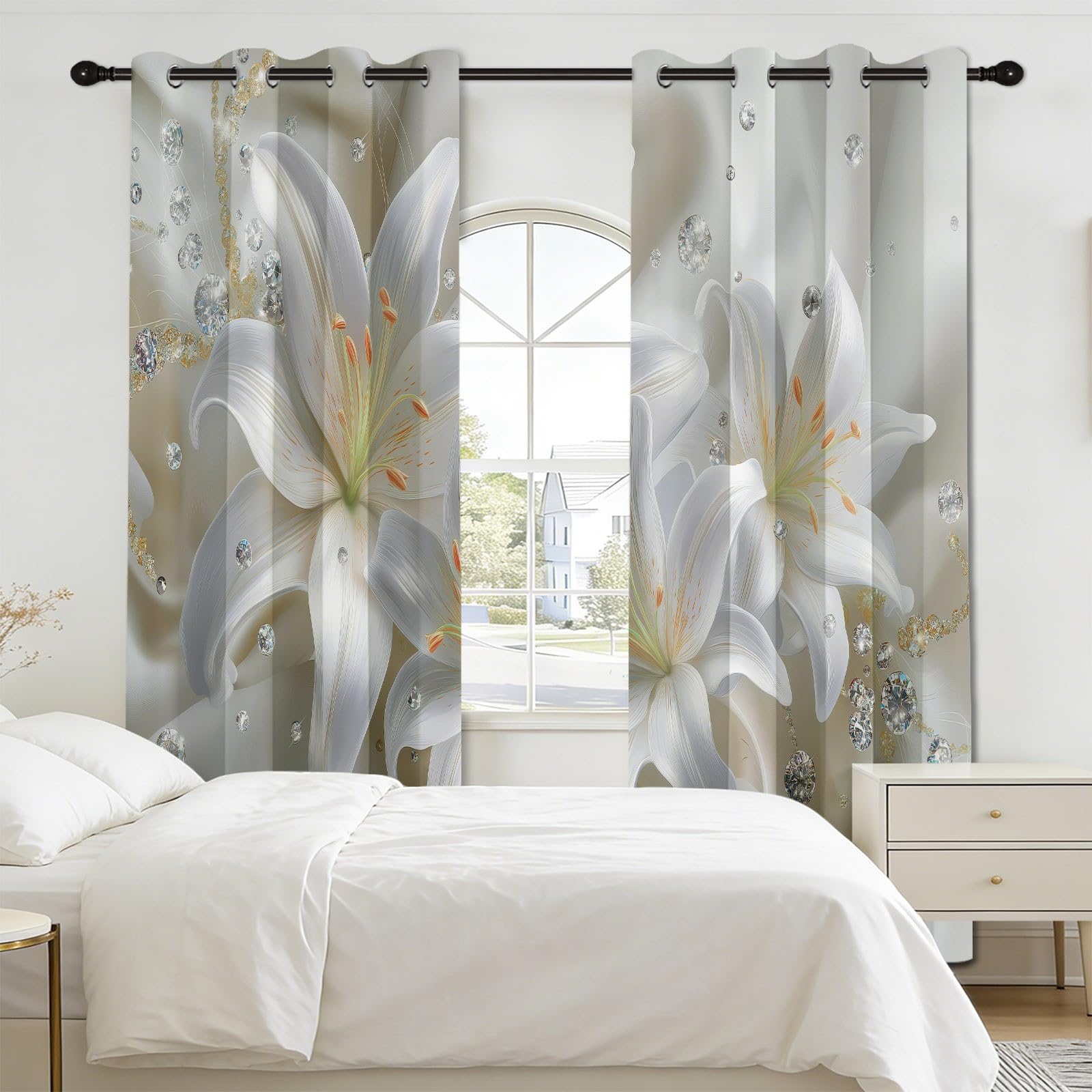 Rideau Occultant Moderne Élégant Chambre Salon, Lot de 2 (140L x 245H cm)