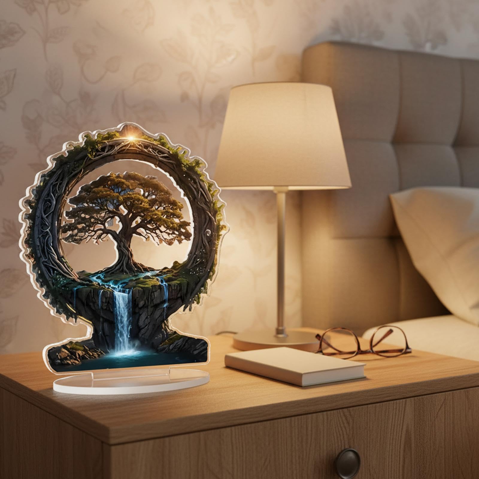 Fuente de Agua Decorativa de Mesa 2D para Centro de Mesa O Mueble de Chimenea