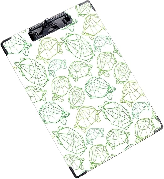 Amazon カスタム クリップボード クリップファイル ファイルボード折り紙亀描画イラスト壁紙シームレスパターン 2パック クリップファイル ボード 文房具 オフィス用品