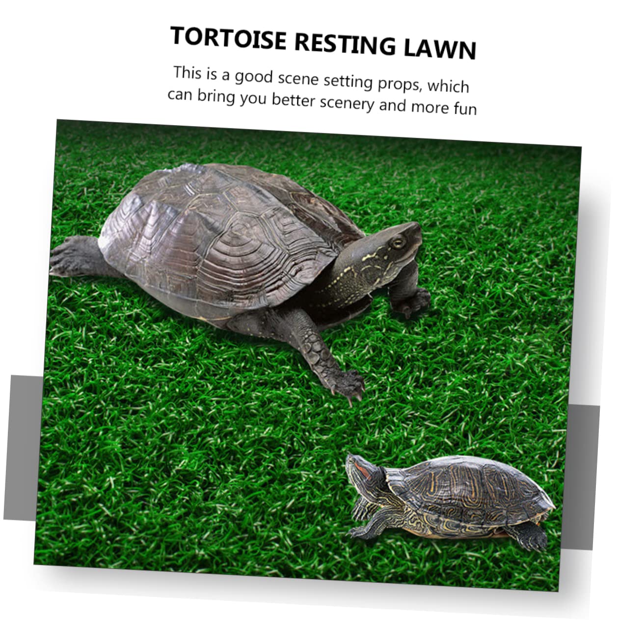 ibasenice Plataforma para Tortugas y Reptiles Césped Simulado, Rampa De Plástico Multifuncional, Tamaño Grande y Pequeño, para Acuario y Terrario, Apta para Tortugas De Agua y Pequeños Reptiles