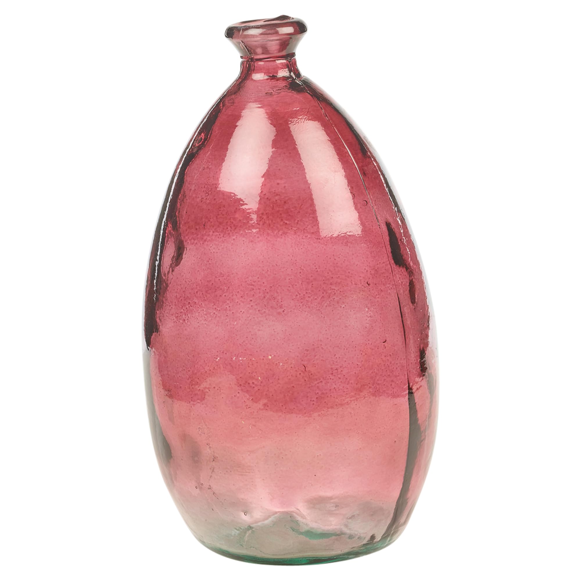 Urbnliving Red 3.4L Vintage Large Tear Shaped Stem Colou Recycled Durable Glass Flowers Table Centrepiece Vases (Red)