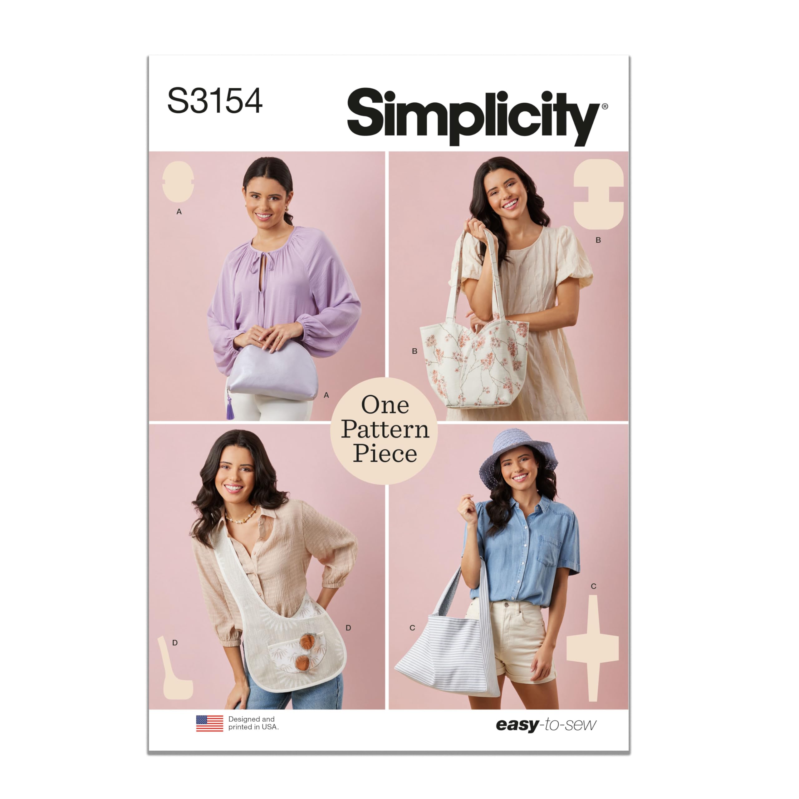 Patron de couture Simplicity SS3154OS avec tutoriel complet pour grand sac