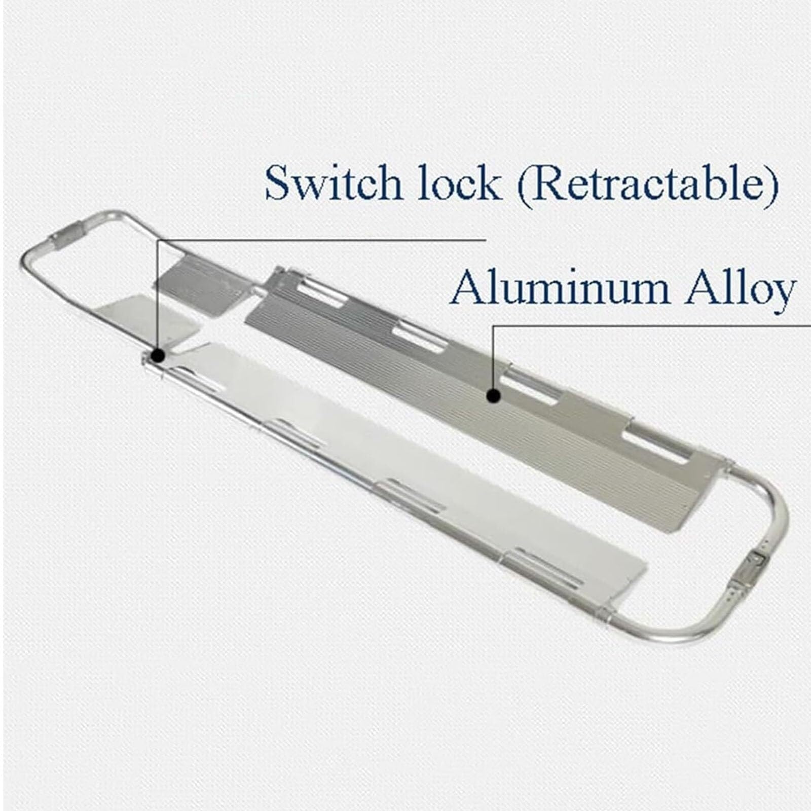 Camilla Tipo Pala de aleación de aluminio, Camilla plegable portátil, Camilla Ajustable y desmontable, Camilla médica de rescate de emergencia, para pacientes RES, Silver
