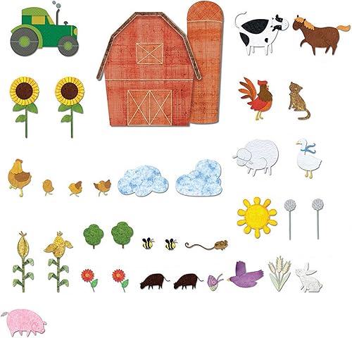 My Wonderful Walls Kit de calcomanías de pared con temática de granja, calcomanías de pared de granja reposicionables y extraíbles para habitación