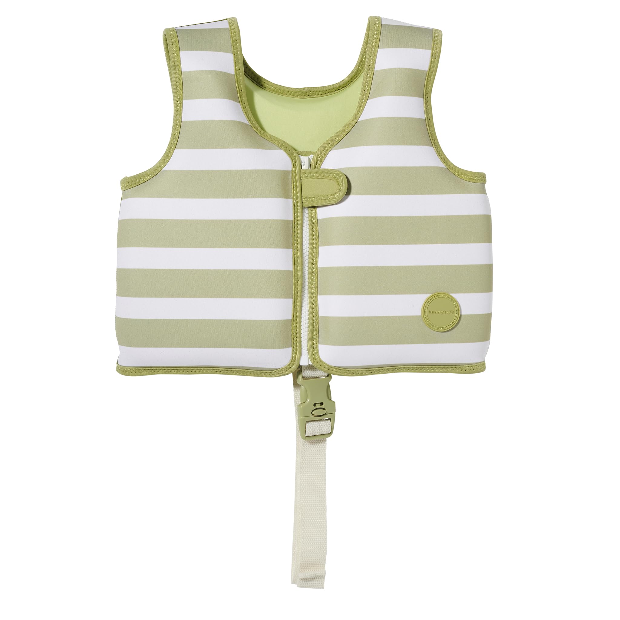 Photo 1 of SUNNYLiFE Swim Vest - Constructed with Neoprene Plus a Secure Front Zip and Develop Water Confidence. | Toddler Swim Vest (Into The Wild Khaki, 2-3)