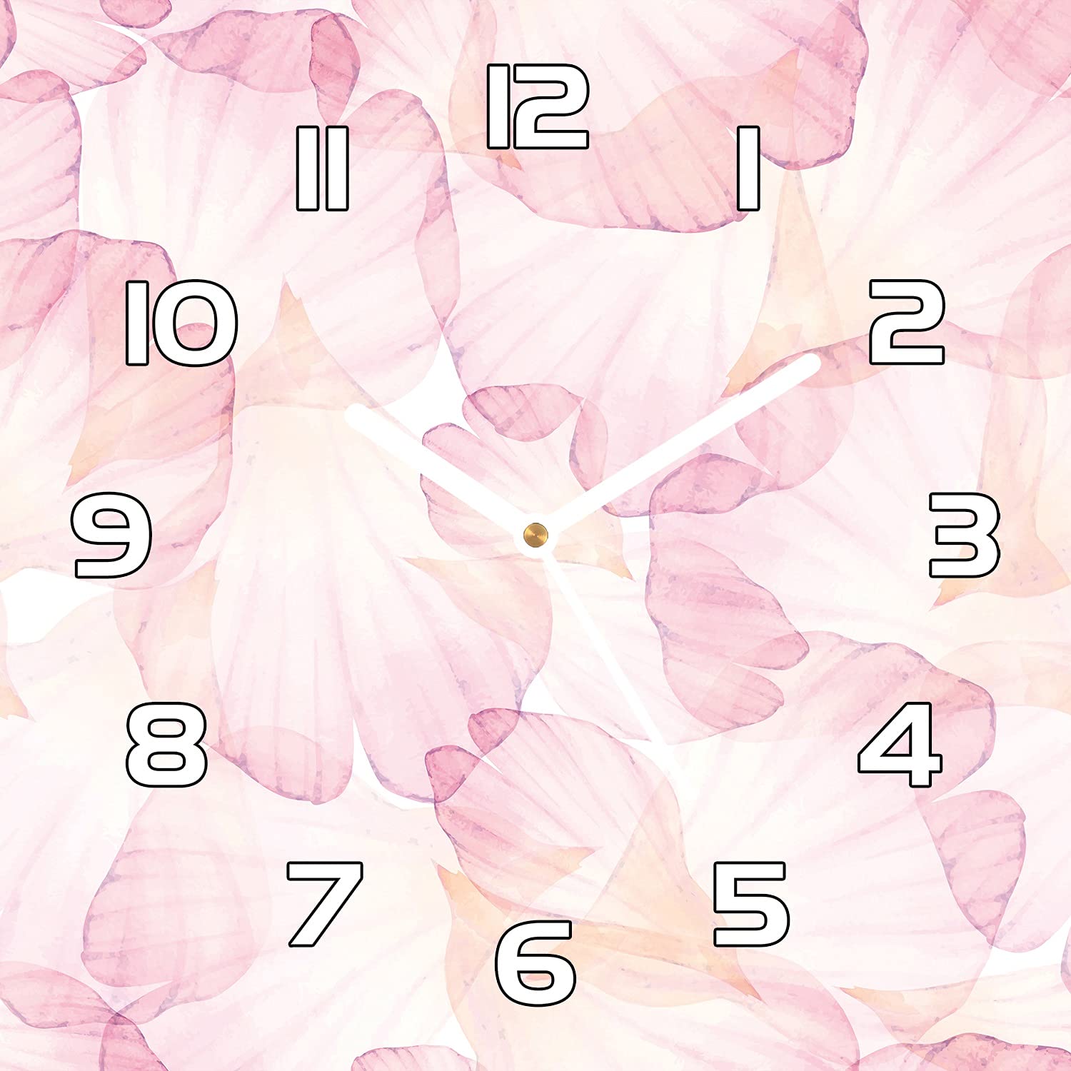 Horloge en verre 30x30 cm Coloray pendule murale pour cuisine moderne et salon motif floral