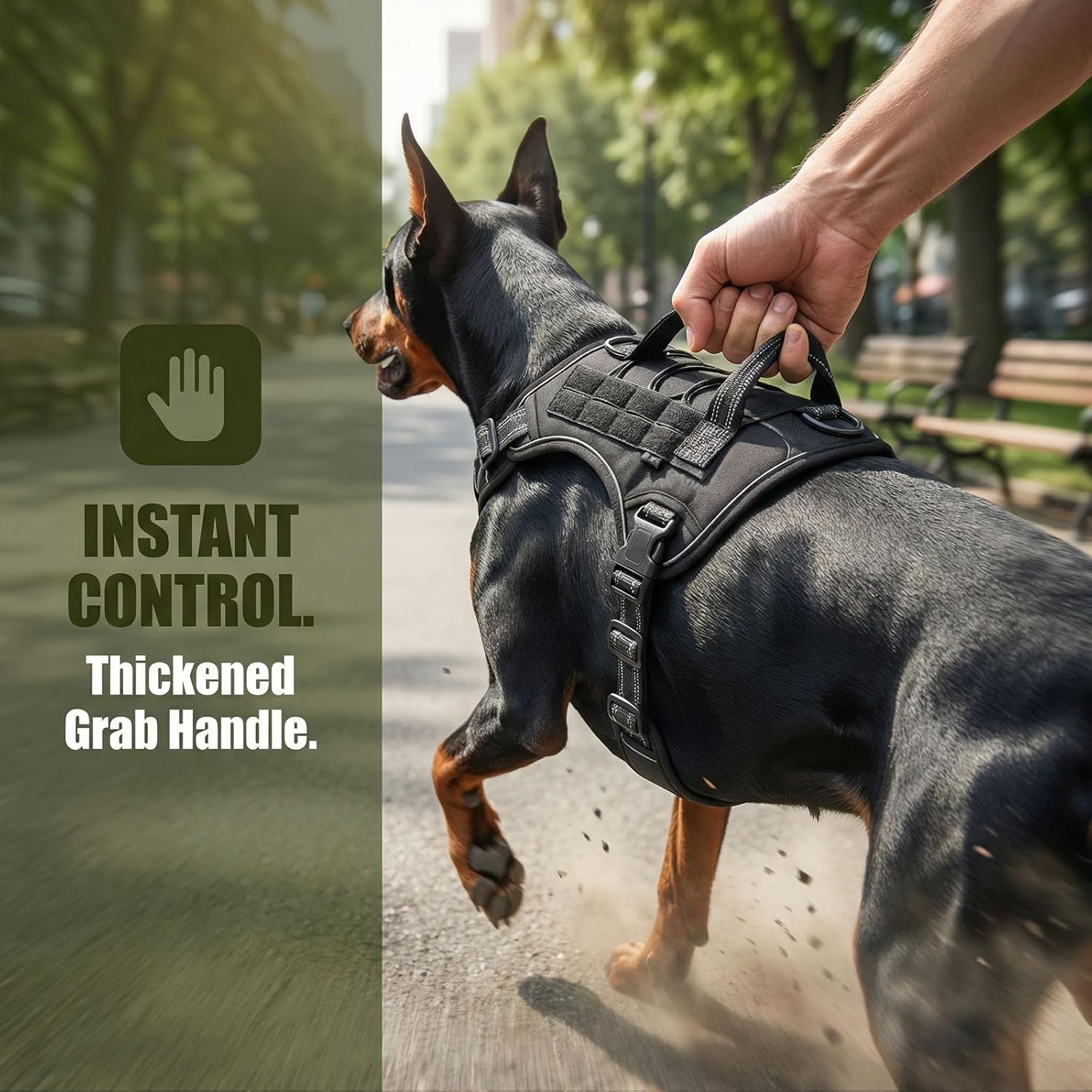 Tactical Military Dog Harness for Large Dogs,No Pull Adjustable Pet Harness Reflective Service Training Easy Control Pet Vest Military K9 Working Dog Harnesses