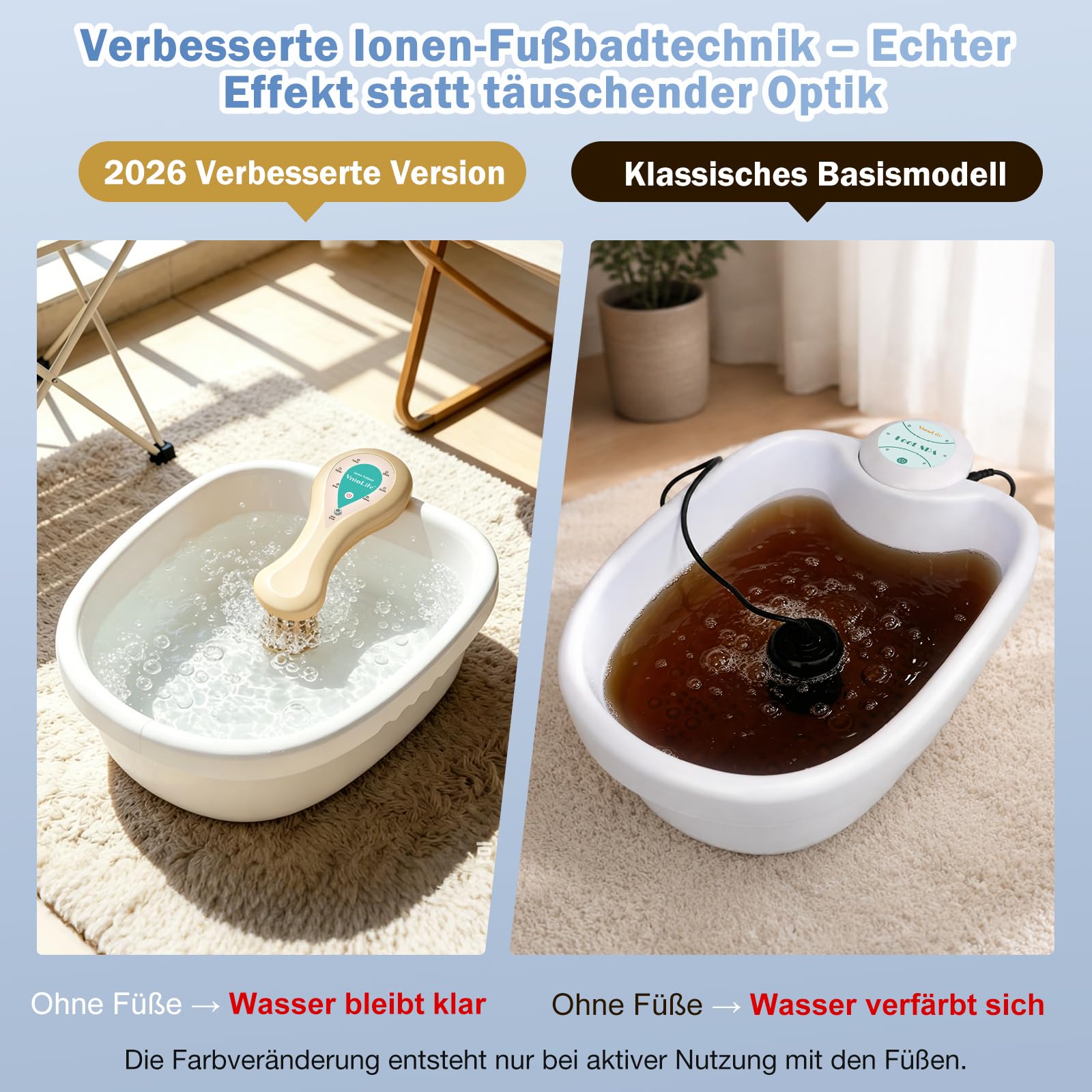 Ionen Fußbad Entgiftung,Detox Fußbad, Elektrolyse Fussbad mit 1 Array, Meersalz Wellness Fußpflege für Stressabbau & müde Füße, Komplett-Set (Mit Badesalz)