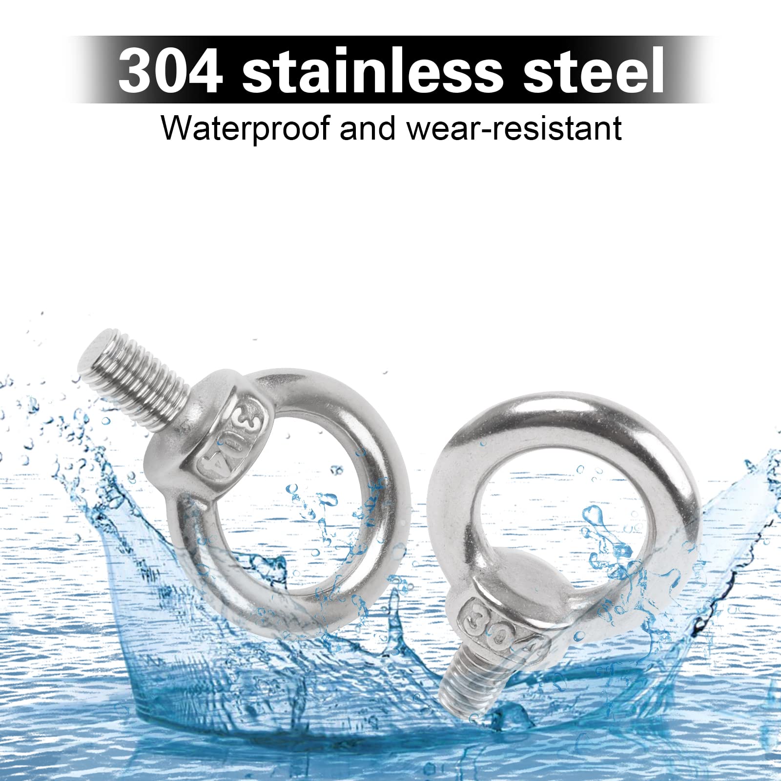 Viti Ad Anello M8 In Acciaio Inox 304 - Confezione Da 5 Pezzi Per Sospensioni E Fissaggi - Foto 9