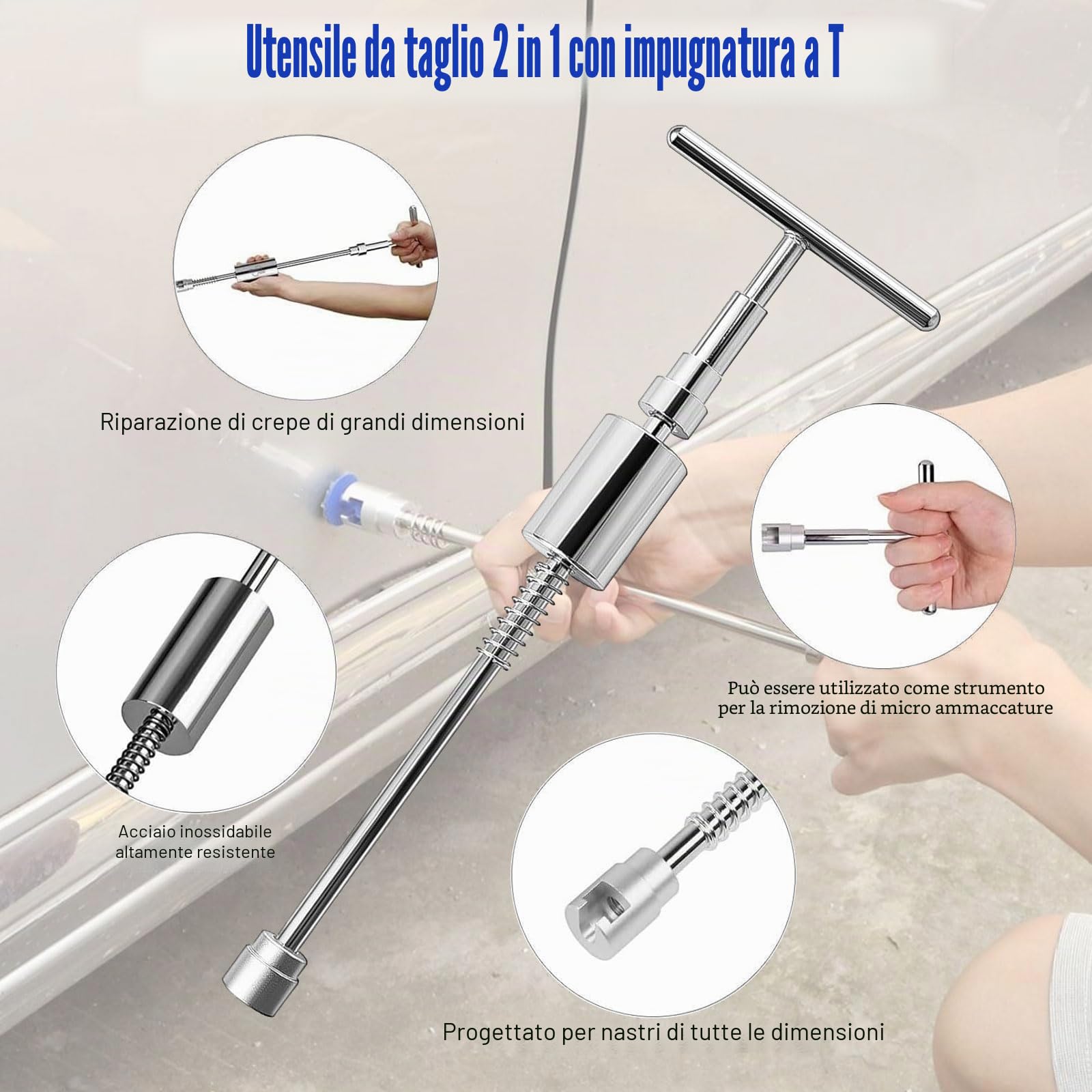 Tirabolli per Carrozzeria,29pcs Kit Rimozione Ammaccature Auto,Kit Riparazione Carrozzeria Auto,Strumento per Riparazione Ammaccature,Kit Rimozione delle Ammaccature Senza Verniciatura