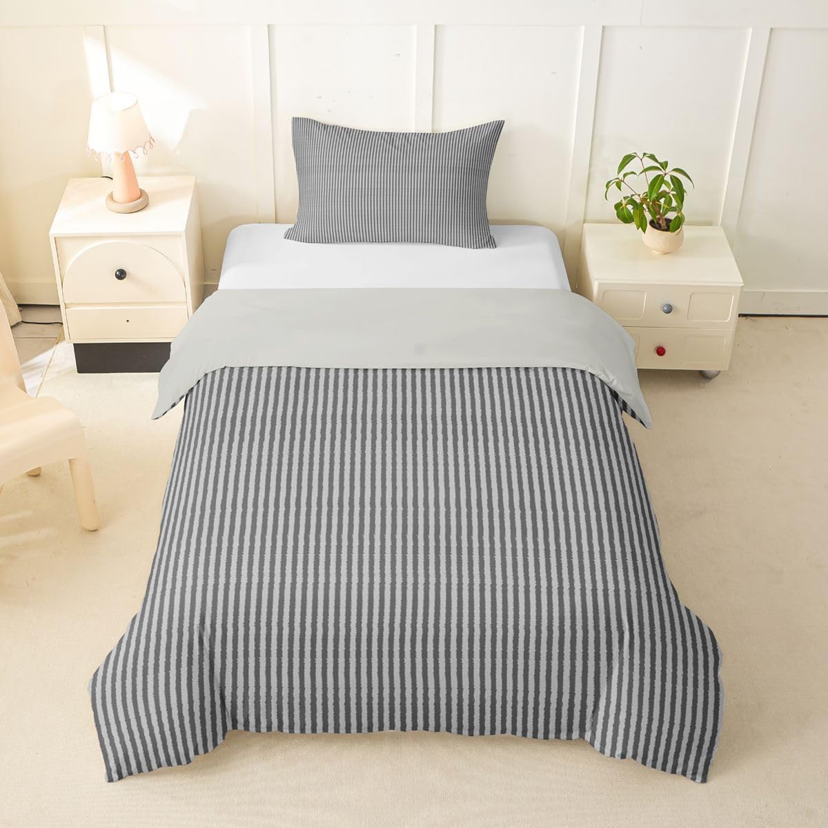 Feelyou Deep Grey Duvet Cover Toddler Size