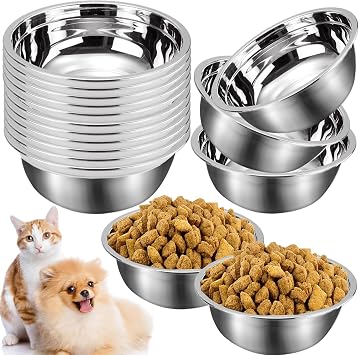 12 PCS Stainless Steel Cat Bowls,5.5 Inch,Dishwasher Safe
