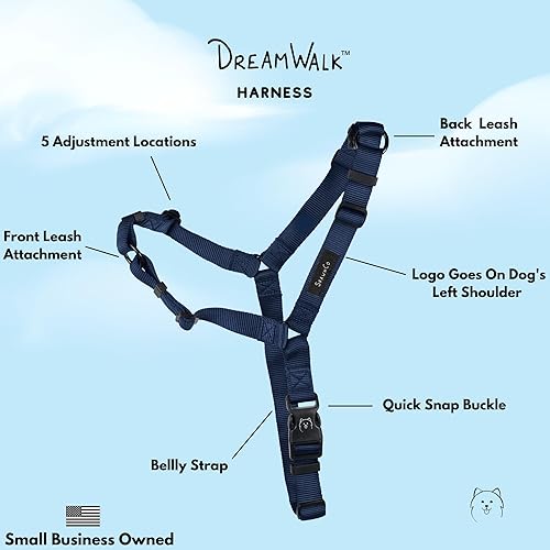 Vista 22 de ShawnCo Dream Walk - Arnés para perro sin tirones, ajustable, cómodo, fácil de usar para mascotas para ayudar a dejar de tirar, para perros