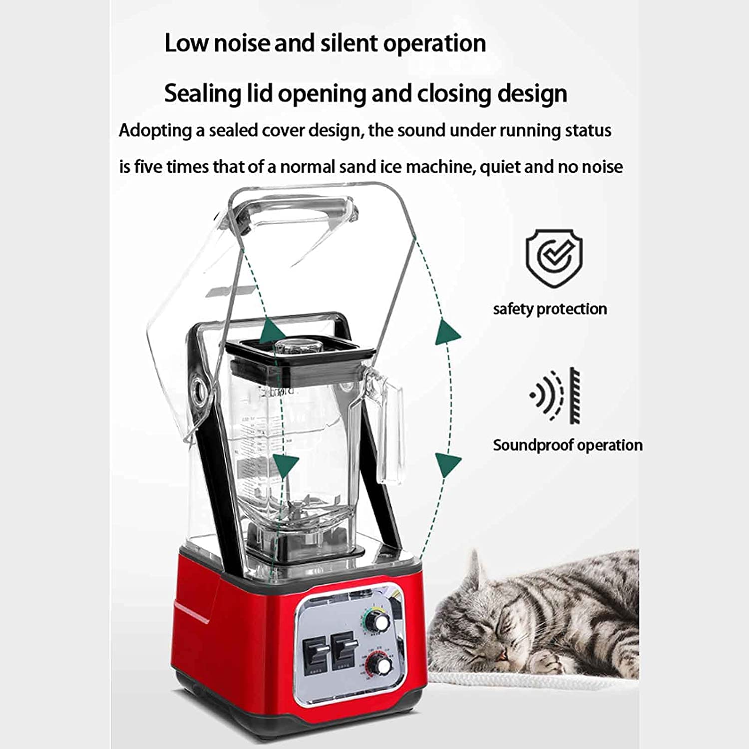 Juce Blender Smoothie Maker, Mélangeur de Cuisine Professionnelle 2200W Magasin de Smoothie Commercial, Couvercle hermétique, Fabricant de Smoothie sans Bar