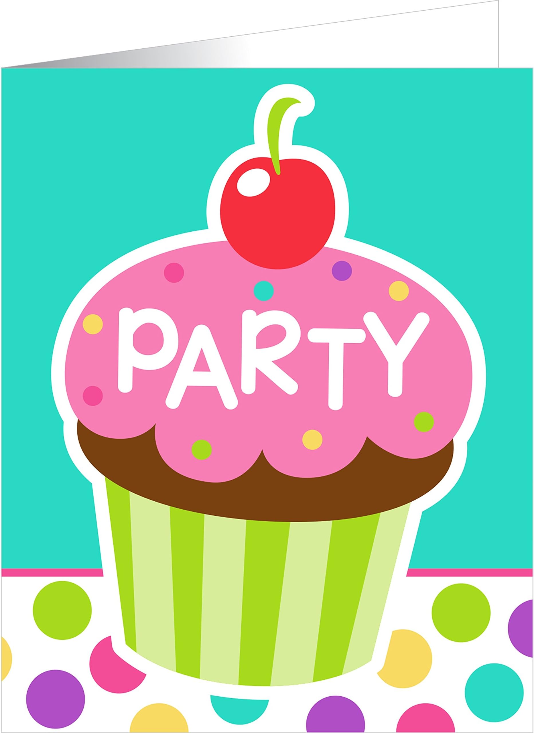 "Sweet" Invite: Pretty Cupcake Birthday Invitations w/ Envelopes (8ct)