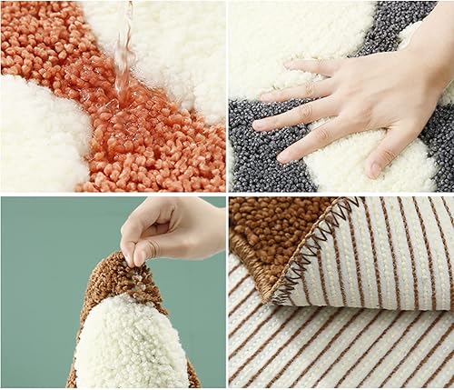 Miniatura 4 de Halloluck Alfombras de baño, bonita forma de pata de gato, microfibra suave, lavable a máquina, tapete de baño absorbente de agua antideslizante