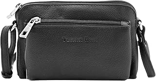 Texan Bull Leather Crossbody Purses For Women-Shoulder Strap Women Bags Travel Handbags (Black)