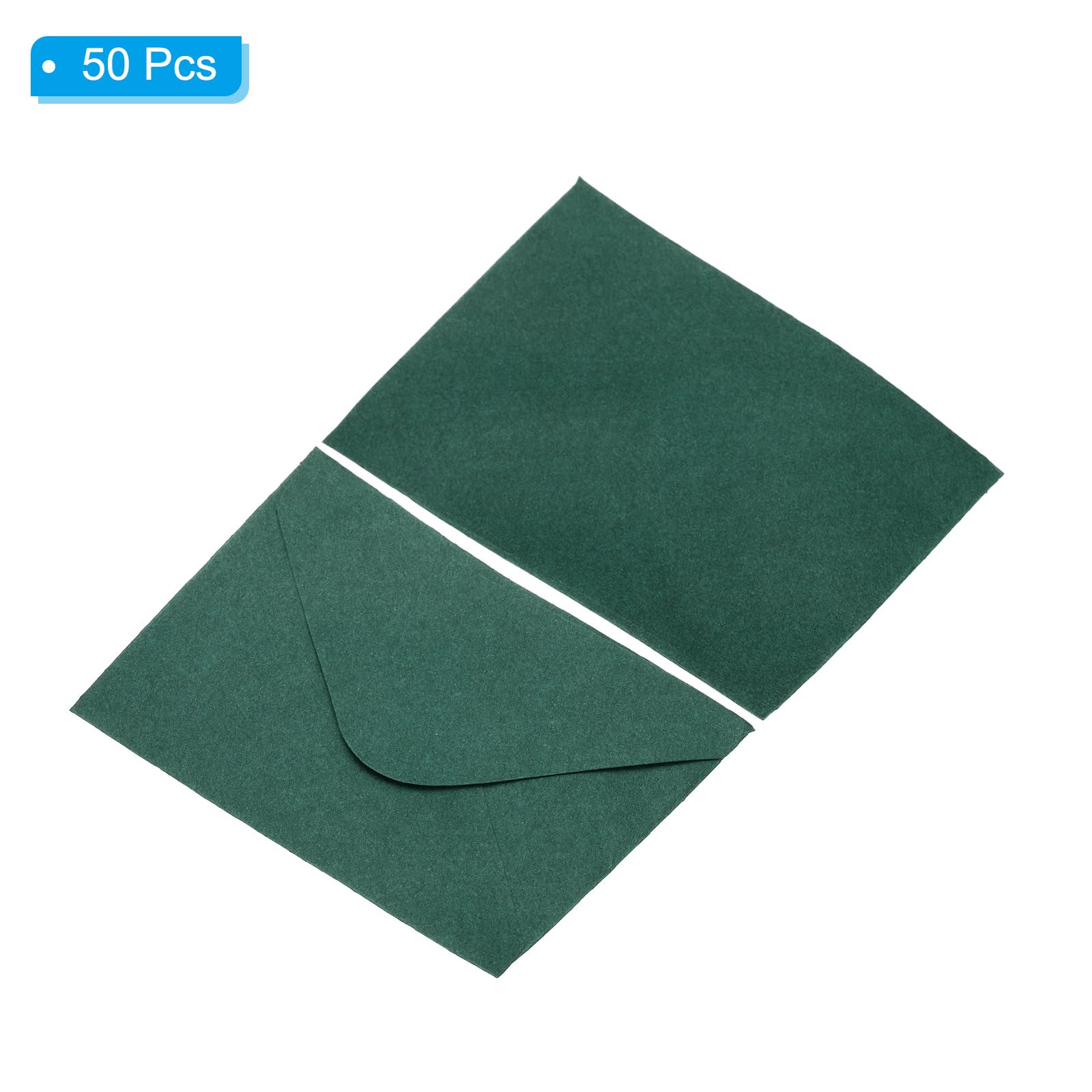 PATIKIL Mini Envelopes, 50 Pack Mini Gift Card Business Card Envelope for Greeting Weddings Dark Green, 7cm - Image 3