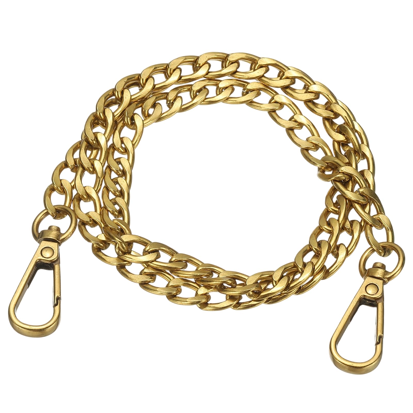 YELARXI Metal Chain Strap, Flat Iron Replacement Purse Chain Strap Handbag Bag Detachable Fashionable - Fitting for (Purse Handbags DIY - Crossbody - Bag Extender) 24" & Jet Black