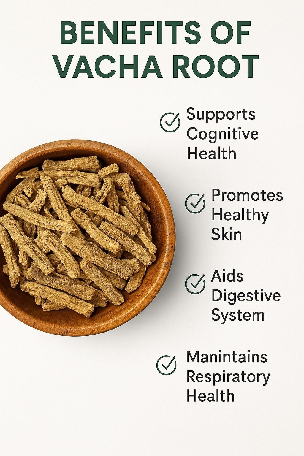 WORTH 2 DEAL Kerala Special Vacha Root | Sweet Flag | Acorus Calamus | Vayambu Root – 100g – Natural Dried - Image 4 thumbnail
