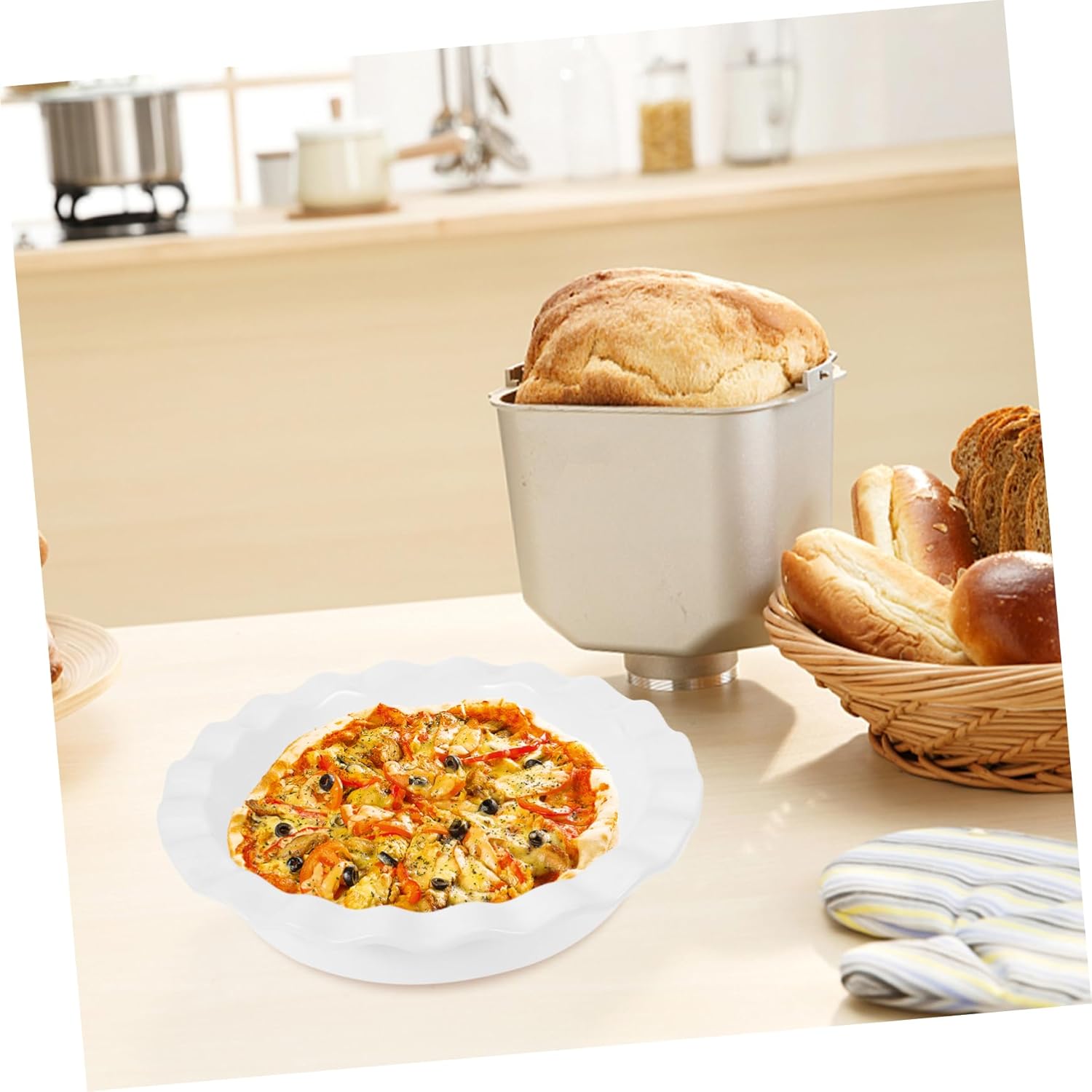 Tart Pan Nonstick Bakeware for Quiche and Tarts Porcelain Baking Dish for Home Kitchen Use Microwave and Oven Safe Round Design Easy to Clean