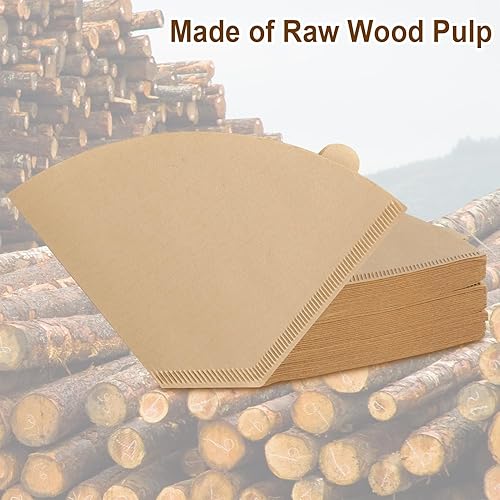 Miniatura 5 de XINRUI 200 filtros de café de cono #4 para cafetera Ninja Dual Brew, filtros desechables de 8 a 12 tazas, filtros de papel de café marrón natural