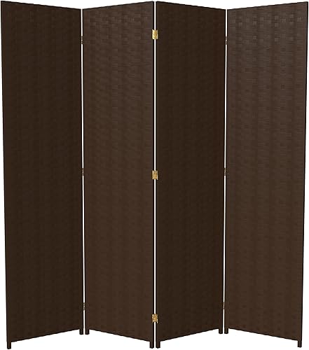 Miniatura 21 de Red Lantern Divisor de habitación de 8 paneles de fibra tejida de 6 pies de alto, color moca oscuro Mocha oscuro,Negro -,Blanco,Crema,Beige