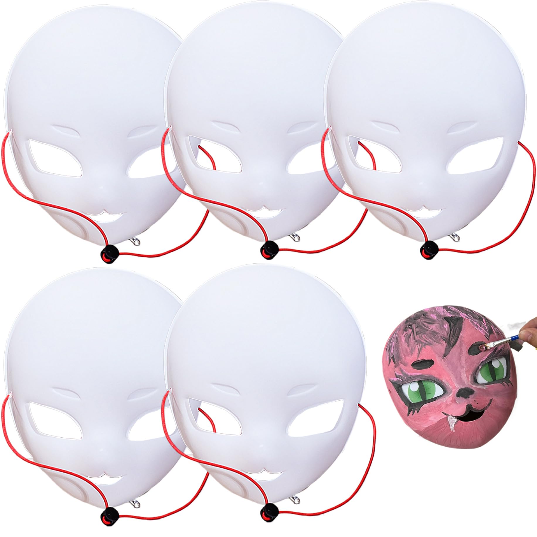 Divertida máscara de cosplay para mascarada kawaii fabricada en pvc resistente 7