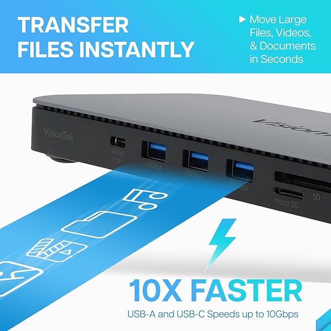 VisionTek VT2600 Docking Station USB-C MST 3 Monitores 100W miniatura 2