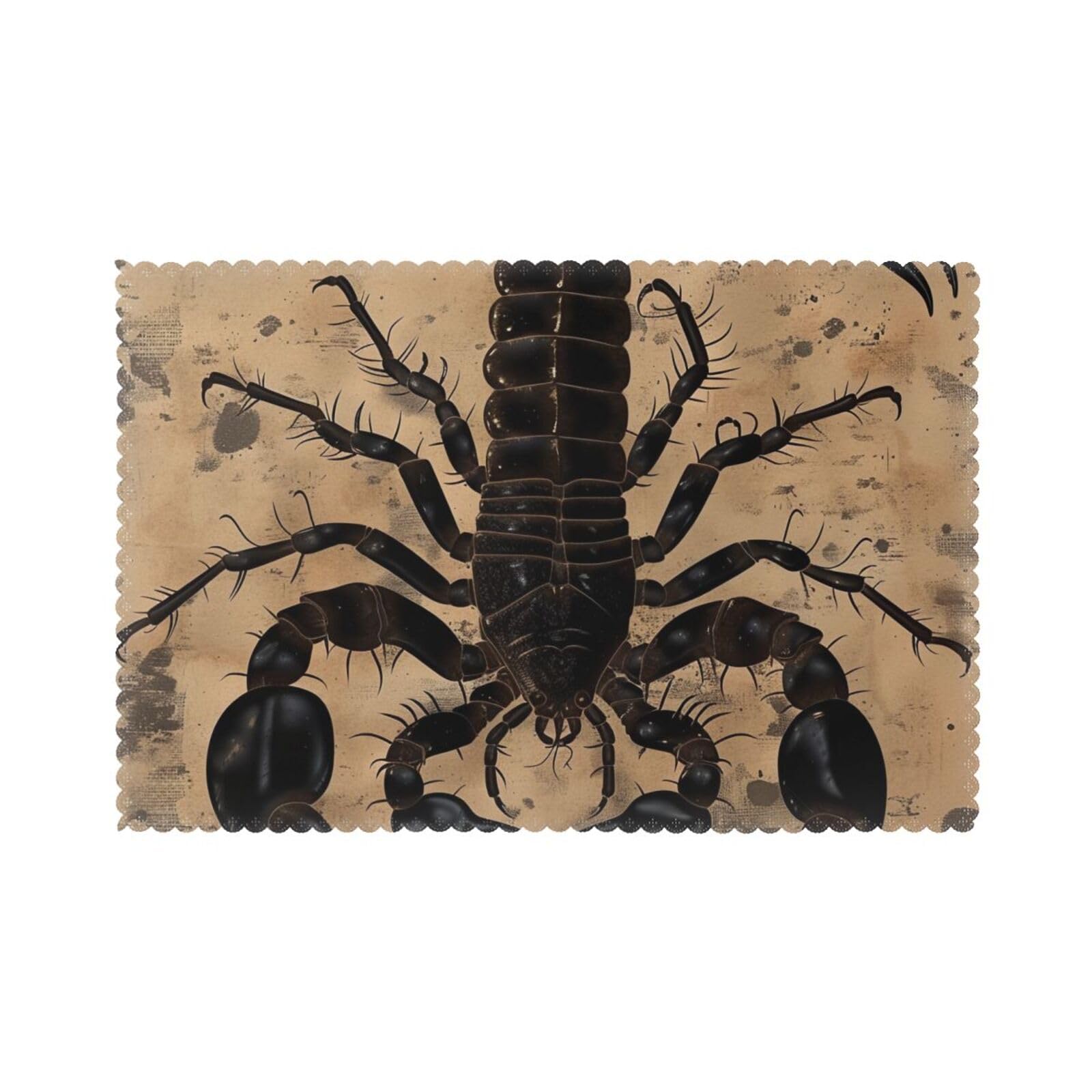 Scorpion Printed Placemat Heat Resistant Place Mats Set of 6 PCS Washable Kitchen Table Mats, 12x18 Inch