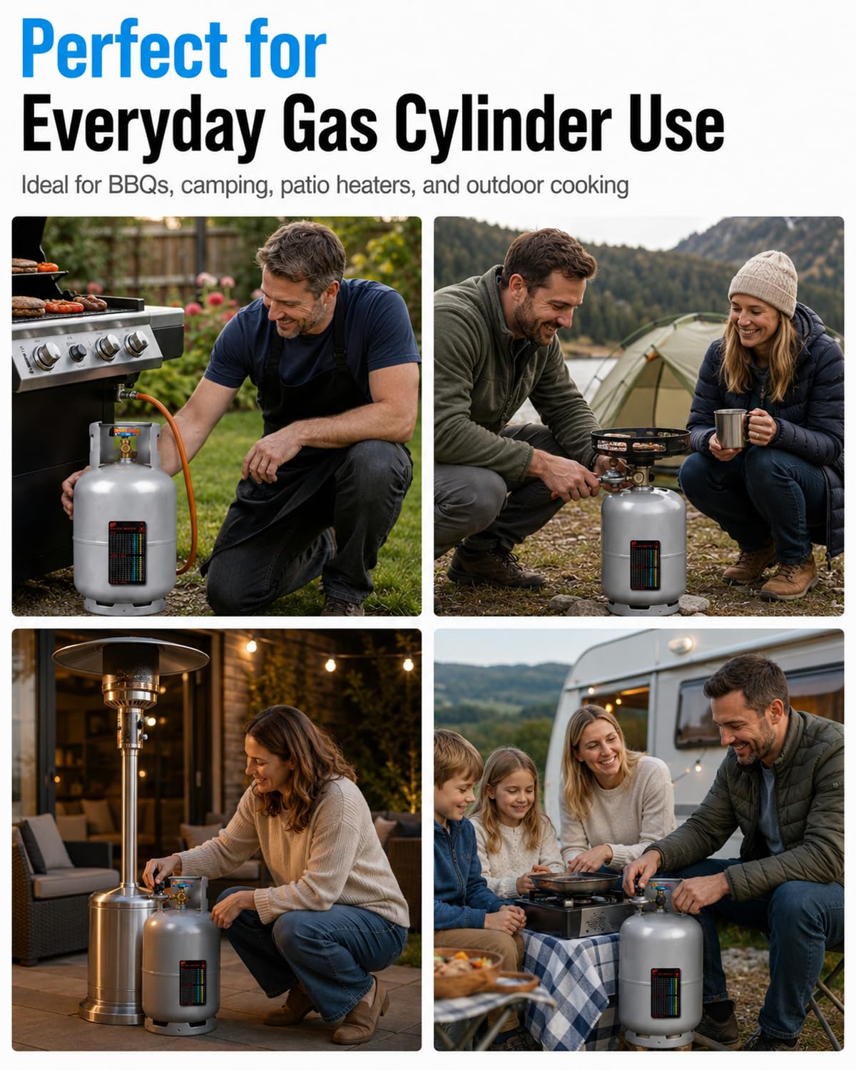 Indicador Magnético de Nivel de Gas Adhesivo de Papel, 2 Unidades, preciso para bombonas de propano. ¡Nunca te quedes sin gas en barbacoas, camping o RV!