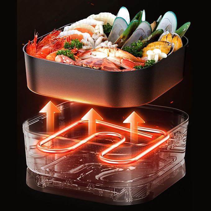 Sartén Eléctrica Familiar Antiadherente con Tapa de Vidrio miniatura 5