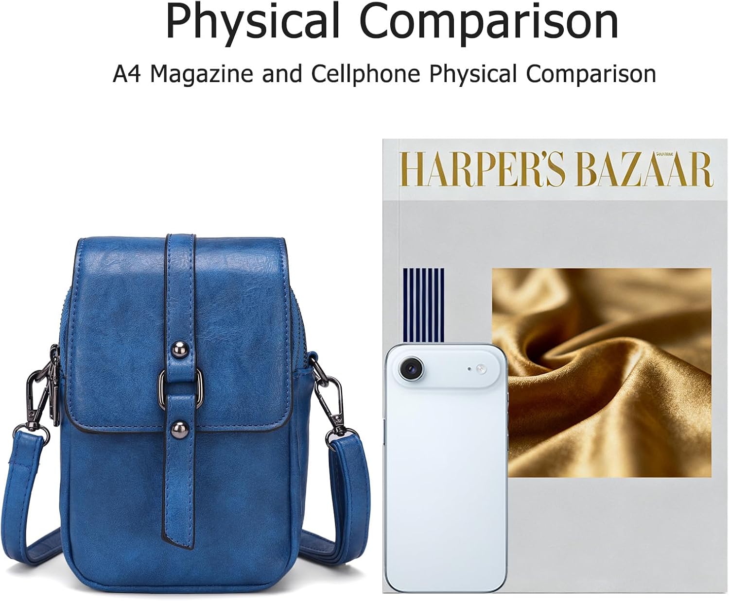 myfriday Small Leather Crossbody Bag for Women with Guitar Strap Mini Crossover Bags & Shoulder Purses with 2 Card Slots - Image 4