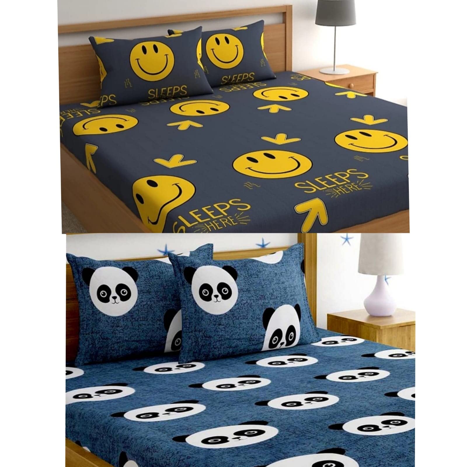 Soniasaa Combo Collection Pack of 2 Double Bedsheet with 4 Pillow Covers | 155 TC Soft Brushed Glace Cotton -Long Lasting & Wrinkle Free Bedsheet for Double Bed (Multicolor-A) (B08XYV47CX) Amazon Price History, Amazon Price Tracker