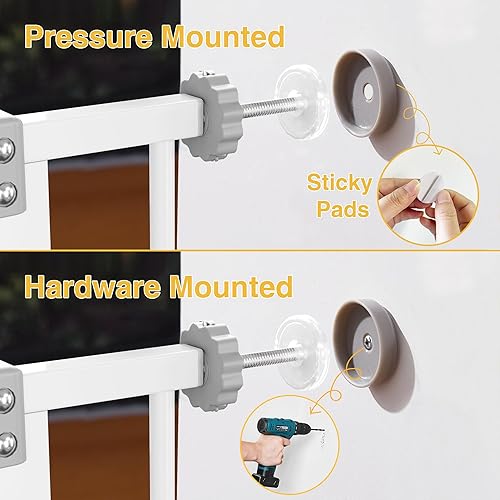 Miniatura 7 de InnoTruth Puerta de bebé de 29.5 a 40.75 pulgadas para escaleras y puertas, 30 pulgadas de alto, puerta extra ancha para perros con columpio de 2