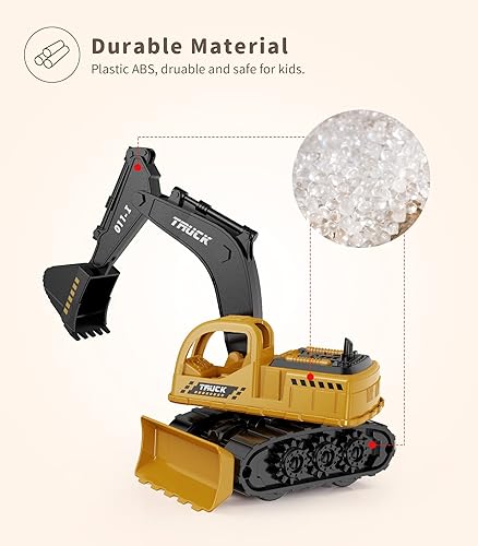 Vista 15 de Mini juguetes de construcción para niños, camión de construcción fundido a presión con calcomanías para niños pequeños de 3, 4, 5, 6, 7, 8 años
