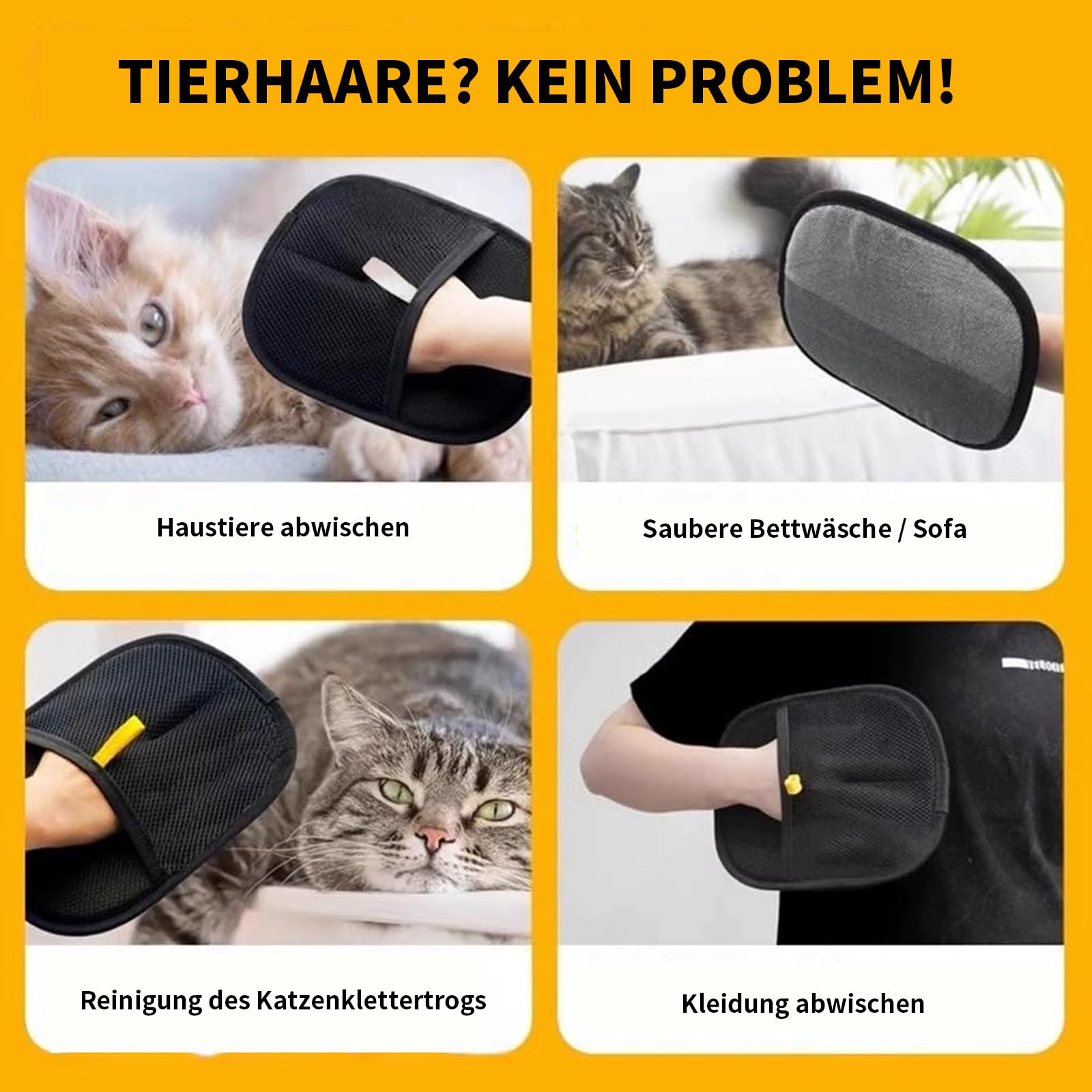 Mayoii 1PCS Gants de toilettage pour Chat - Brosse magnétique pour Chats et Chiens - Gant Antistatique pour enlever Les Poils d'animaux - Respirant et Lavable