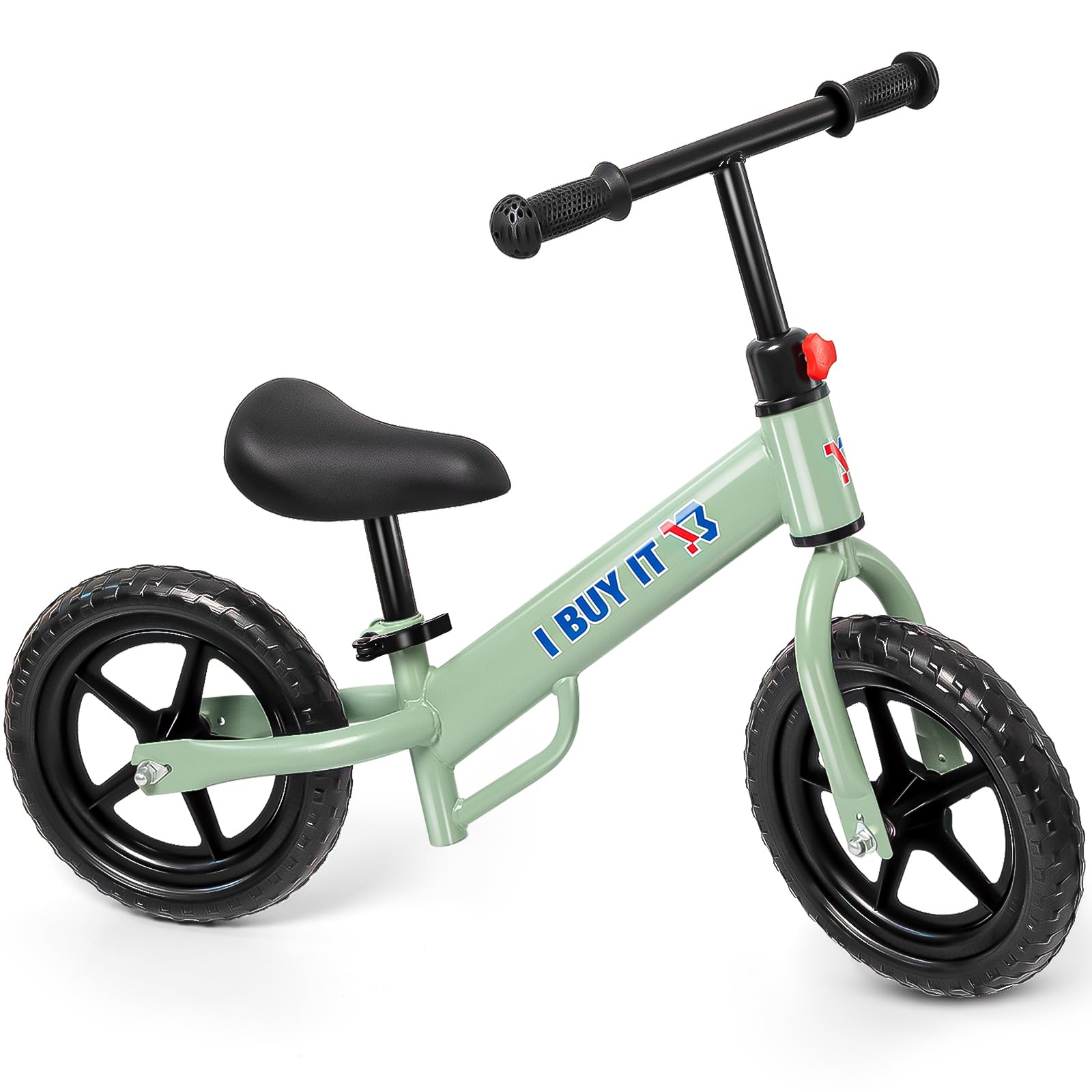 Toddler Balance Bike 2 Year Old - No Pedal Kids Training Bike with Adjustable Seat, Handlebar, EVA Wheels 12 Inch Lightweight Baby First Bike for 2,3,4,5 Year Old Boys and Girls - Black & Green