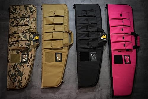 Miniatura 6 de MERALIAN Funda táctica para rifle para rifle largo con bolsa de múltiples portavasos, cremalleras con cerradura y correa ajustable, longitud